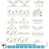 Decorative Border Embroidery Design Pack – Elegant Floral and Lace Borders | FineryEmbroidery - FineryEmbroidery